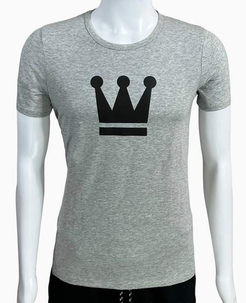 Crown Me Gray Slim Fitted Tee